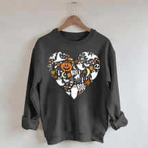 Happy Halloween Doodles Heart Sweatshirt