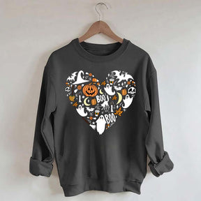 Happy Halloween Doodles Heart Sweatshirt