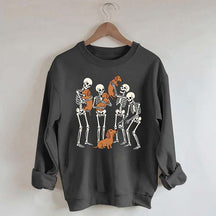 Halloween Dachshund Spooky Season Skeleton Bone Sweatshirt