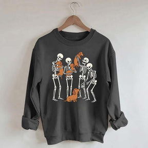 Halloween Dachshund Spooky Season Skeleton Bone Sweatshirt
