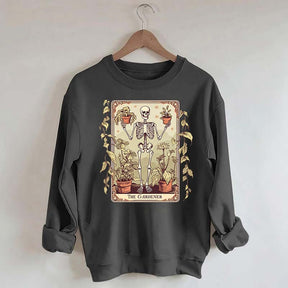 Gardener Skeleton Lover Tarot Card Sweatshirt