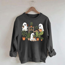 Cute Crazy Plant Lady Ghost Sweatshirt