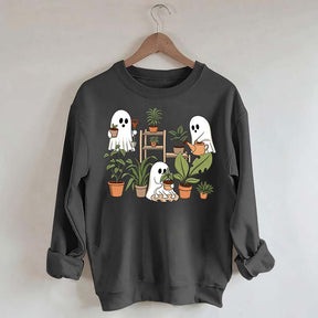 Cute Crazy Plant Lady Ghost Sweatshirt