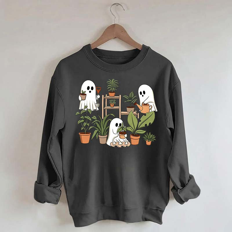 Cute Crazy Plant Lady Ghost Sweatshirt