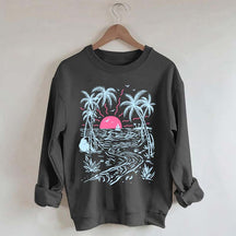 Salty Summer Beach Life Tree Sweatshirt