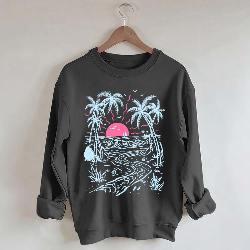 Salty Summer Beach Life Tree Sweatshirt