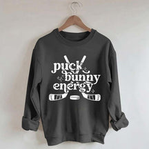 Puck Bunny Energy Retro Hockey Sweatshirt