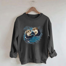 Vintage Otters Ocean Animals Sweatshirt