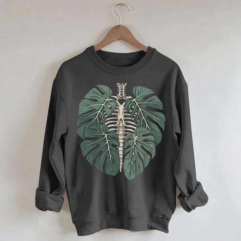 Retro Skeleton Plant Body Sweatshirt