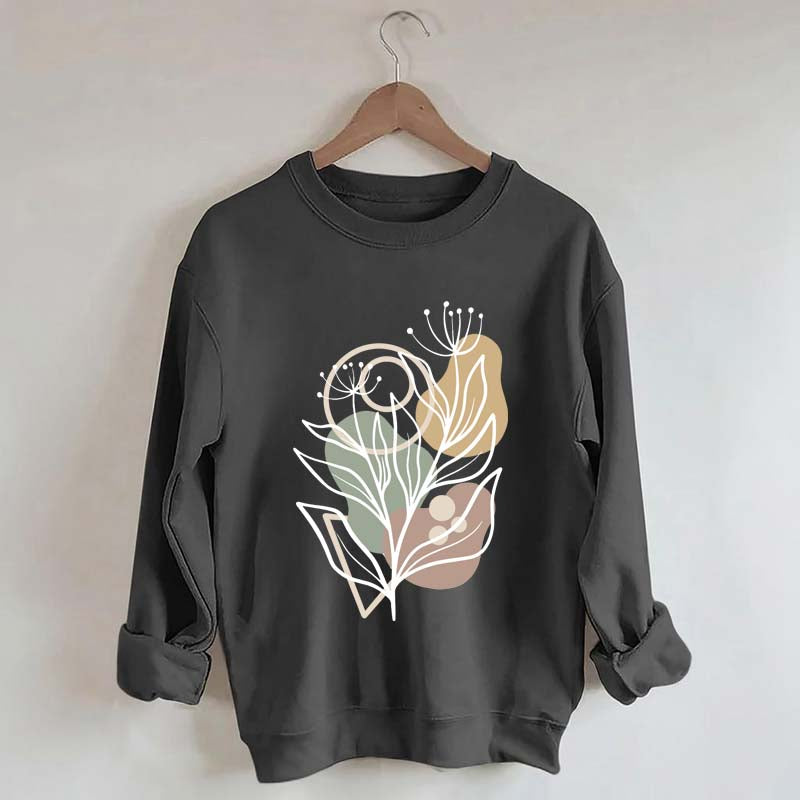 Modern Botanical Abstract Floral Sweatshirt