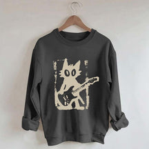 Rock Star Cat Electric Guitar Kitty Sweatshirt