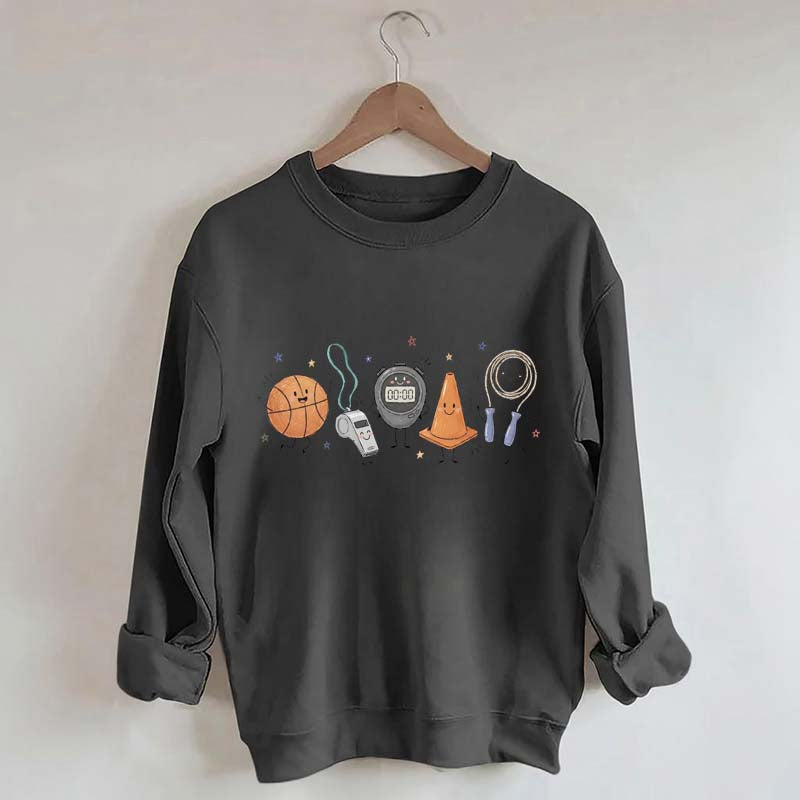 PE Teacher Doodle Character Sweatshirt