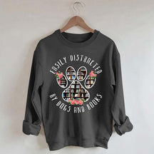 Easily Distracted Dogs And Books Librarian Sweatshirt