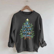 Oh Come Let Us Adore Him Christmas Tree Cute Sweatshirt