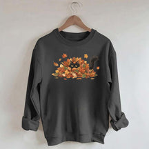 Cute Black Cat Autumn Leaves Sweatshirt