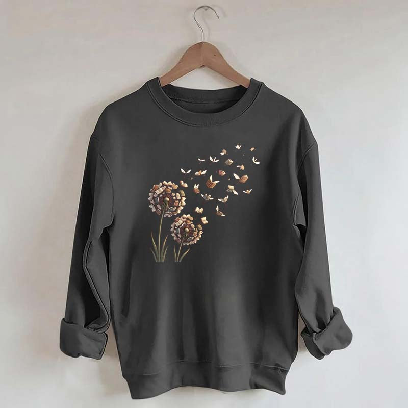 Bookish Women Funny Dandelion Books Sweatshirt