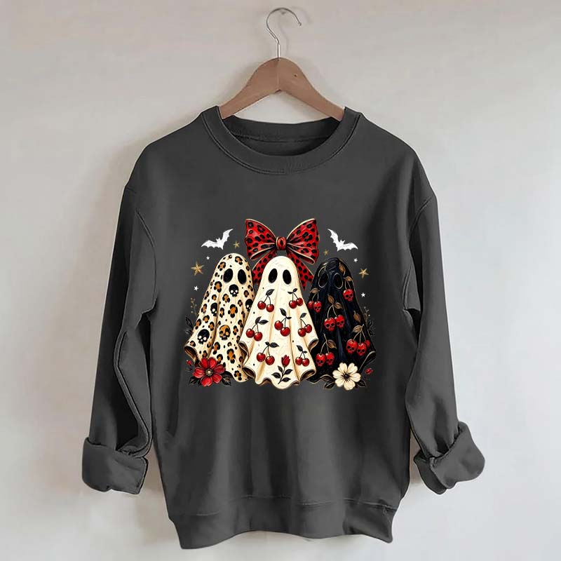 Cherry Ghost Coquette Halloween Sweatshirt