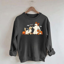 Pumpkin Ghost Dog Halloween Sweatshirt
