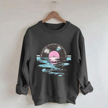 Time Casts A Spell On You Retro Vinyl Record Sweatshirt