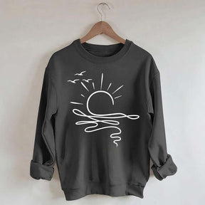Boho Sun Ocean Trendy Beach Sweatshirt