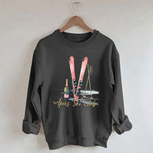 Apres Ski Champagner Skifahrer Sweatshirt