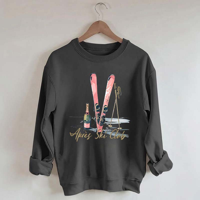 Apres Ski Champagner Skifahrer Sweatshirt
