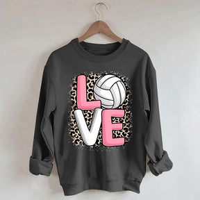 Leopard Print Love Volleyball Sweatshirt