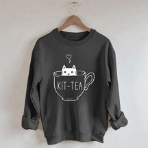 Funny Cat Tea Kitten Sweatshirt