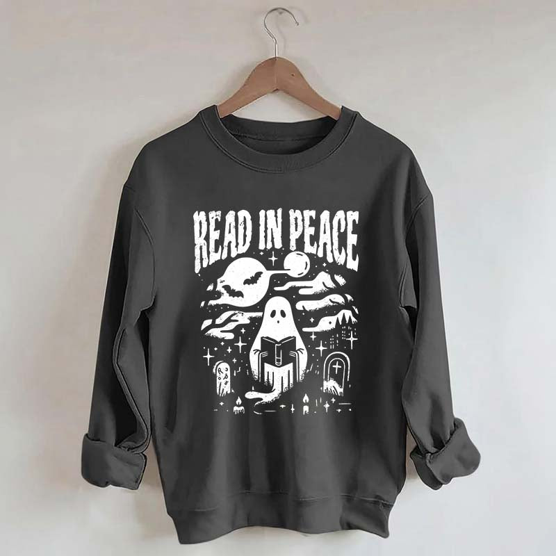 Ghost Reading Book Boho Bookish Sweatshirt