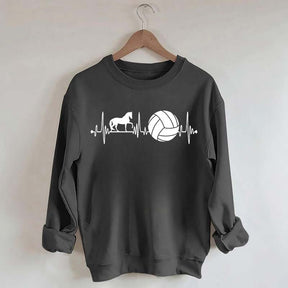 Funny Horse Volleyball Heartbeat Sweatshirt
