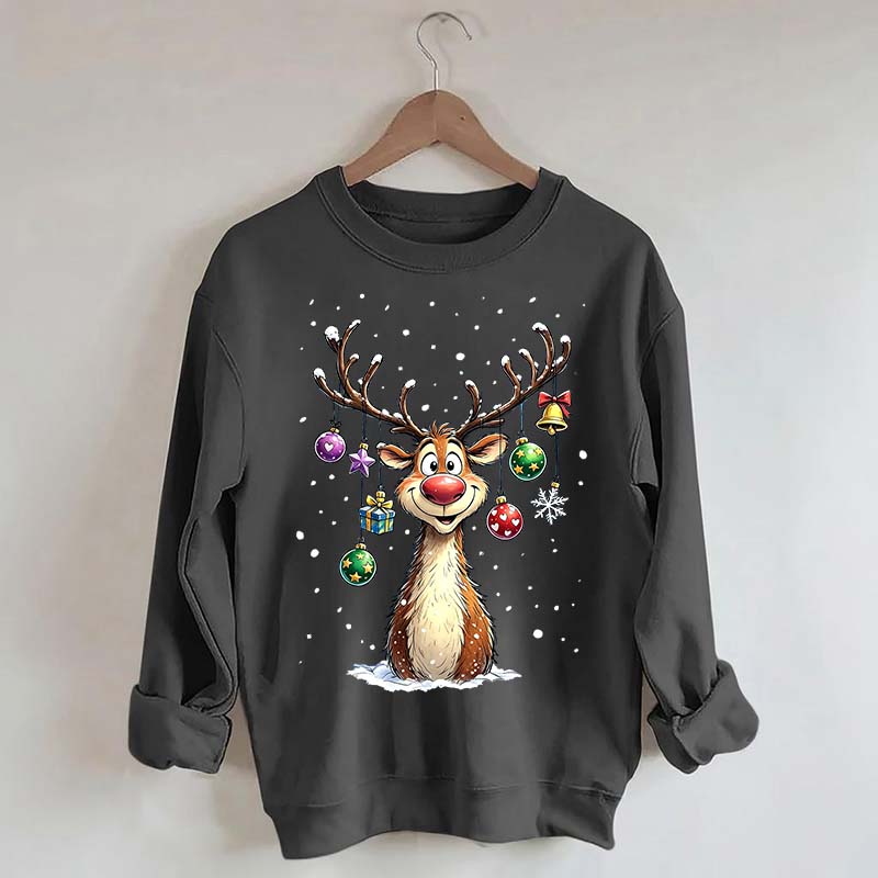 Cute Merry Christmas Vintage Reindeer Sweatshirt