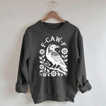 F-Caw-F Wildflowers Black Bird Sweatshirt