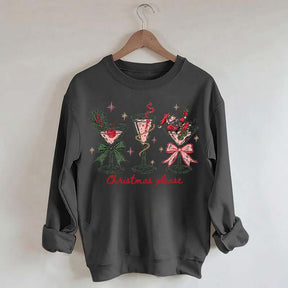 Christmas Please Martini Coquette Holiday Sweatshirt