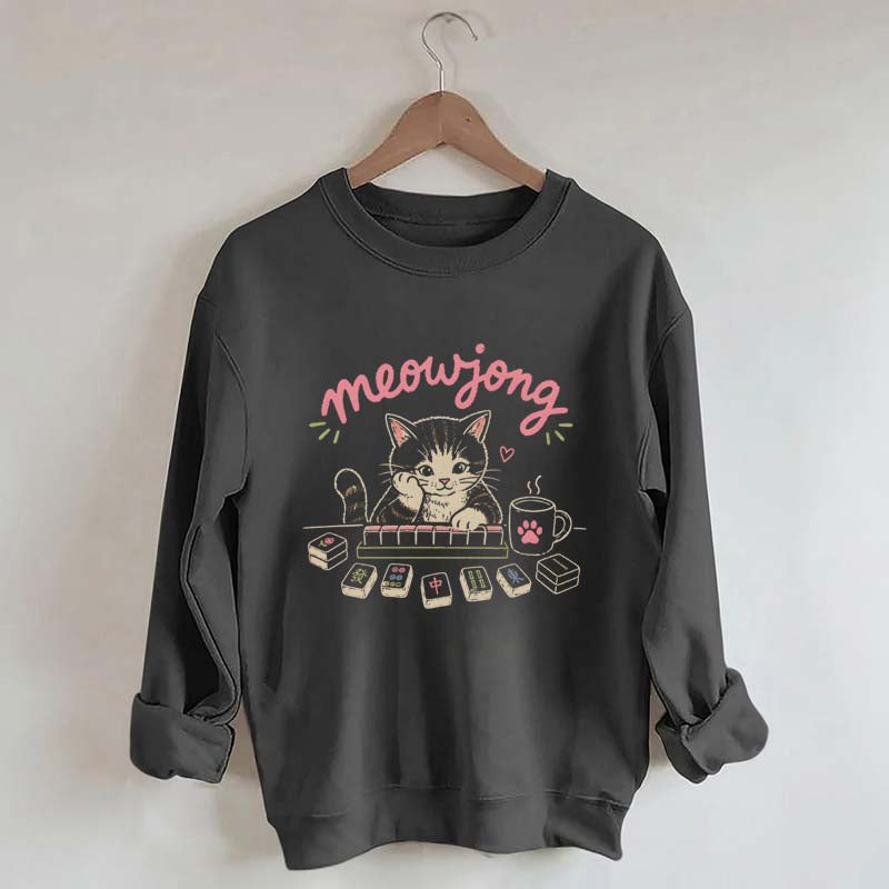 Cute Mahjong Cat Lover Sweatshirt