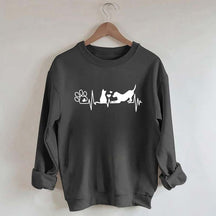 Dog And Cat Mom Heartbeat Sweatshirt