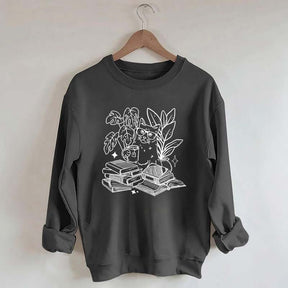 Cat Reading Book Sweatshirt