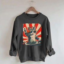 Funny Cat With Headphones Sweatshirt