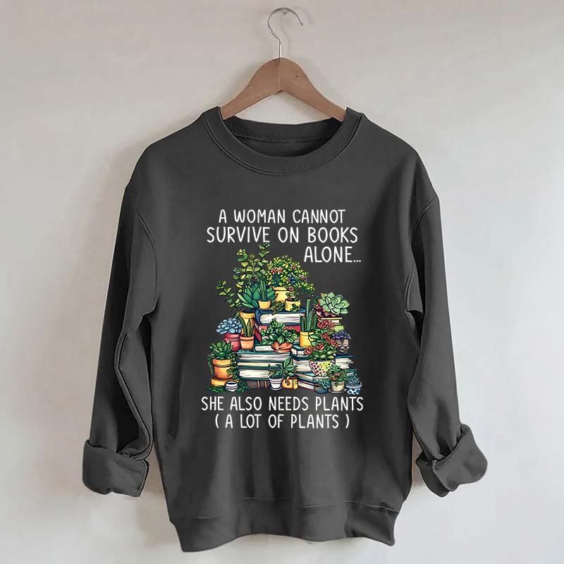 Books Plants Women Sweatshirt