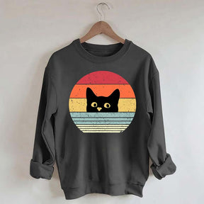 Retro Black Cat Crazy Sweatshirt