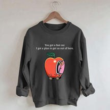 Apple Car Driving Fast Car Sweatshirt