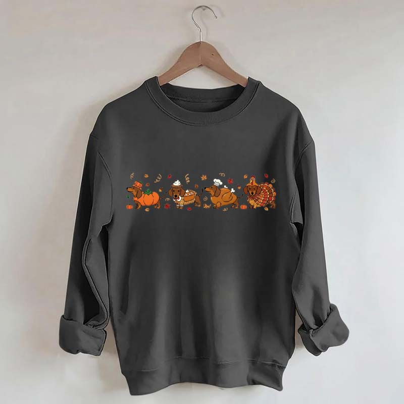 Cute Wiener Dog Turkey Costume Halloween Sweatshirt