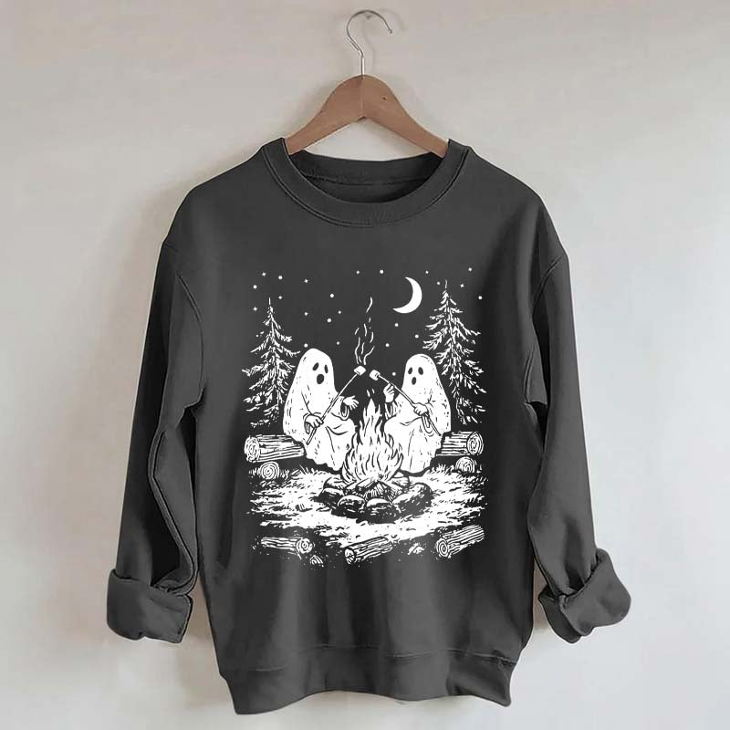 Retro Halloween Ghost Camping Sweatshirt