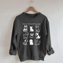 Funny Cute Easily Distracted By Dogs Sweatshirt