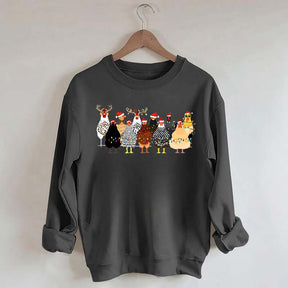 Funny Christmas Holiday Chickens Sweatshirt