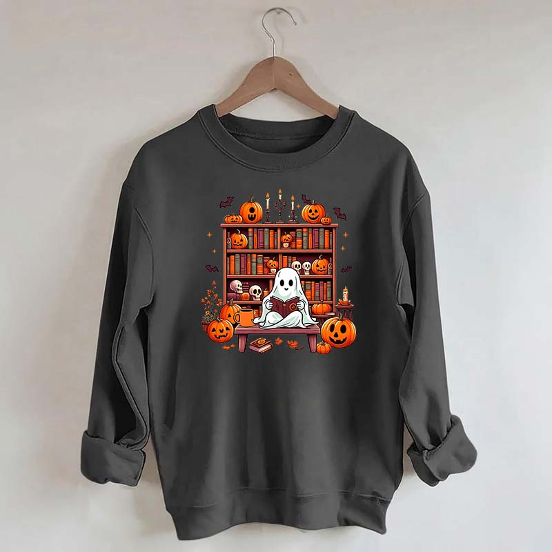 Ghost Book Reader Literature Lover Sweatshirt