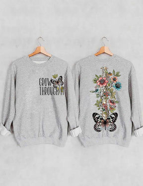 Cultivez à travers elle Sweat-shirt papillon floral