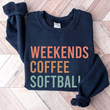 Weekends Coffee Softball Sweatshirt