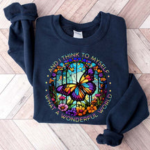 Butterfly Stained Glass Graphic Sweatshirt