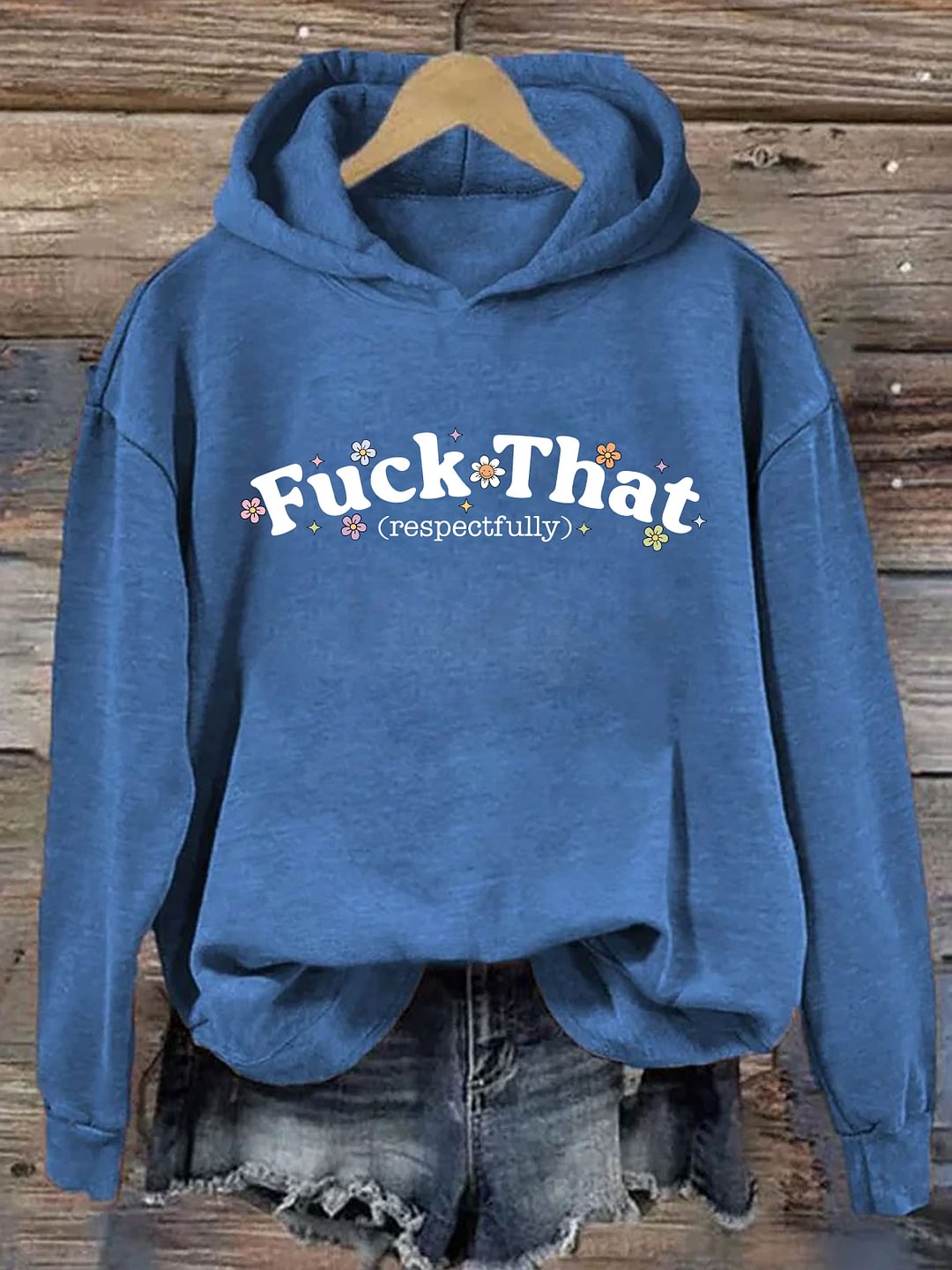 Vintage imprimé baise que respectueusement Hoodie