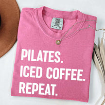 Pilates Iced Coffee Repeat T-Shirt